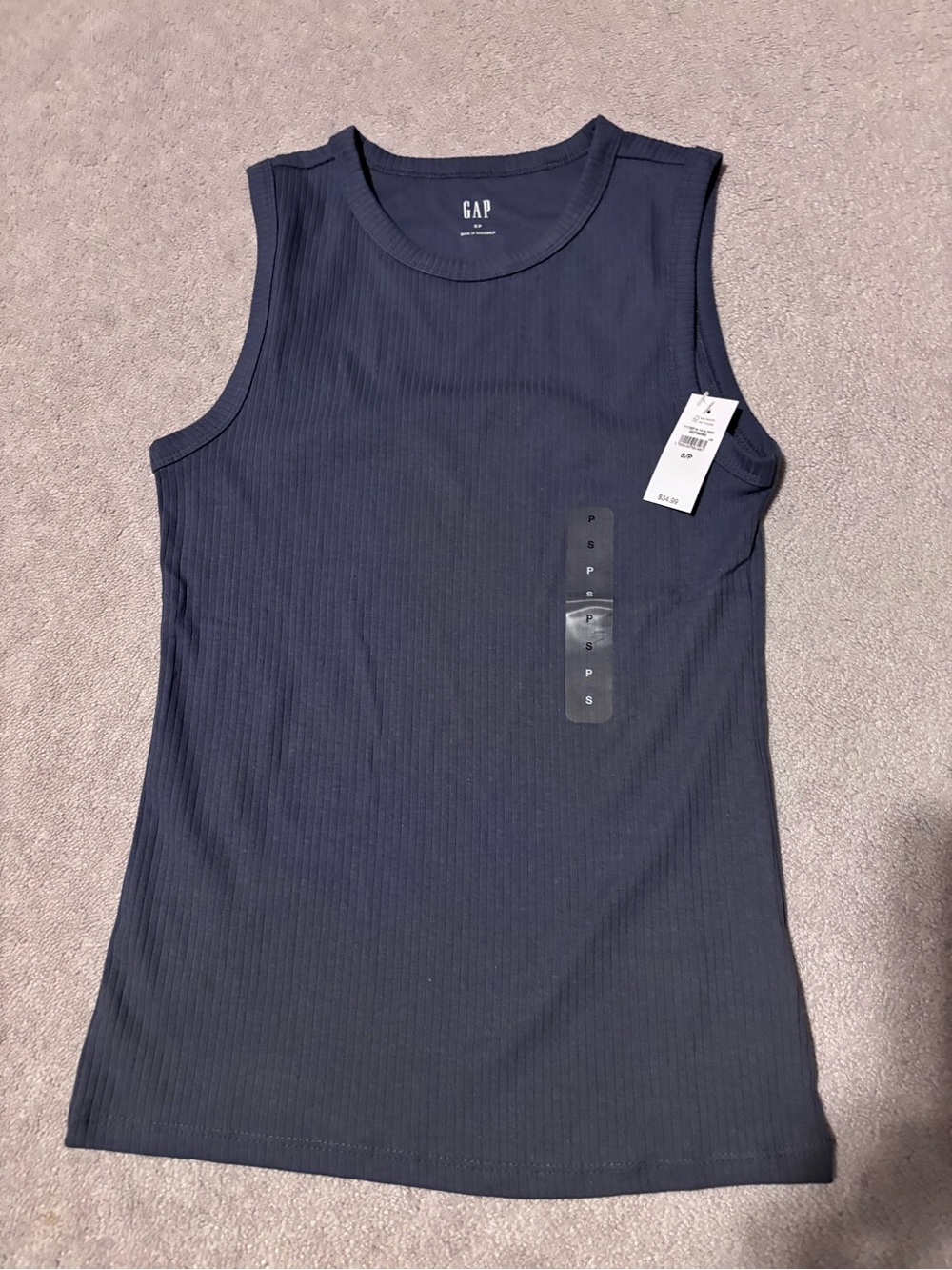 GAP Navy Ribbed Crewneck Tank
